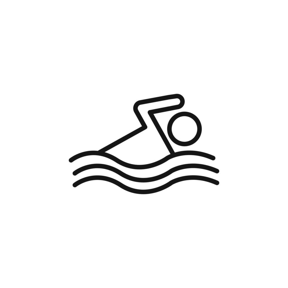 swimming icon outline collection in black vector