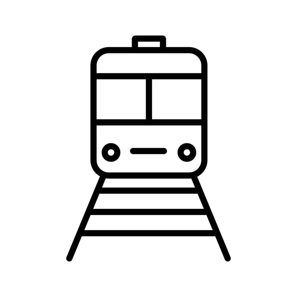 subway icon linear logo mark in black and white vector
