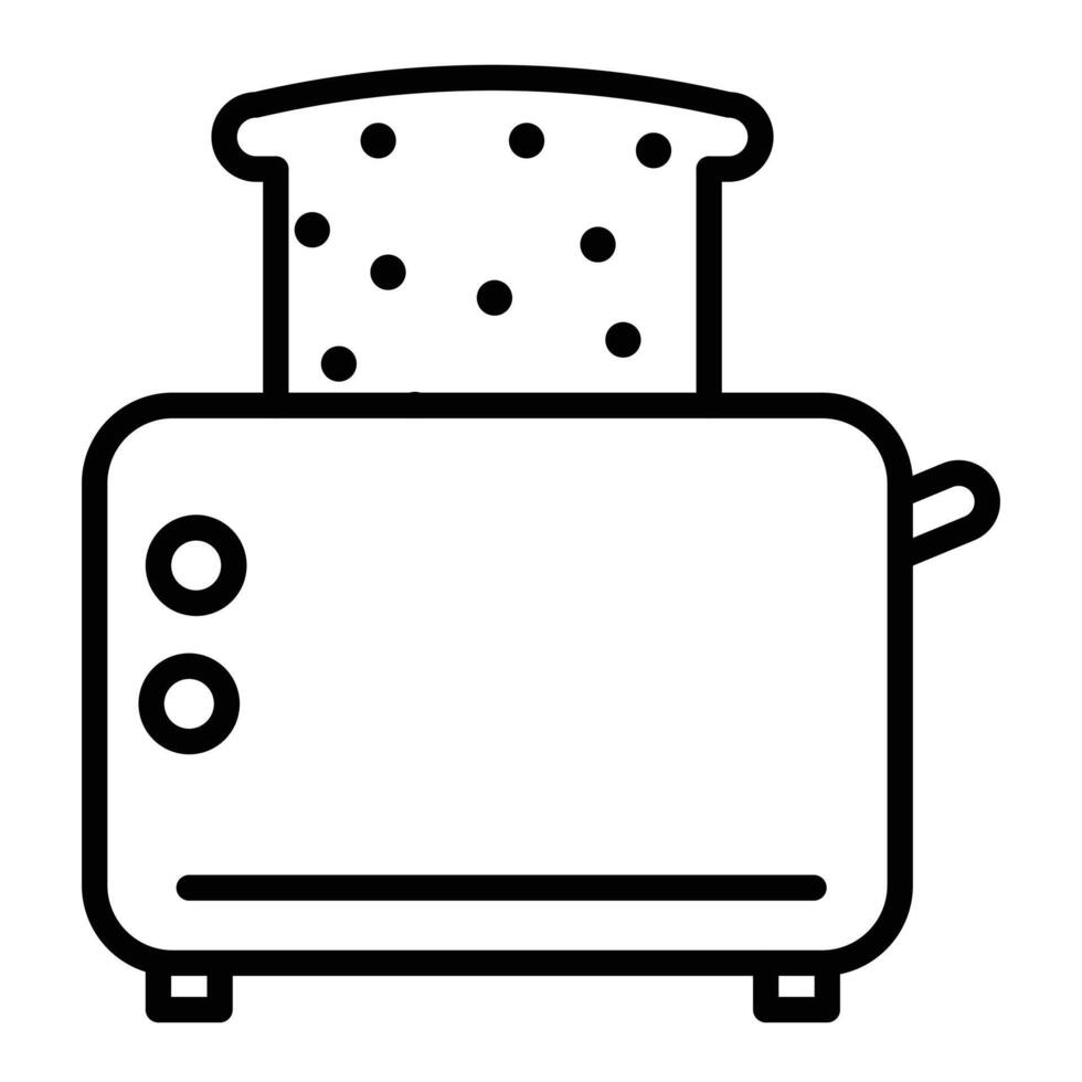toaster icon linear logo mark in black and white vector