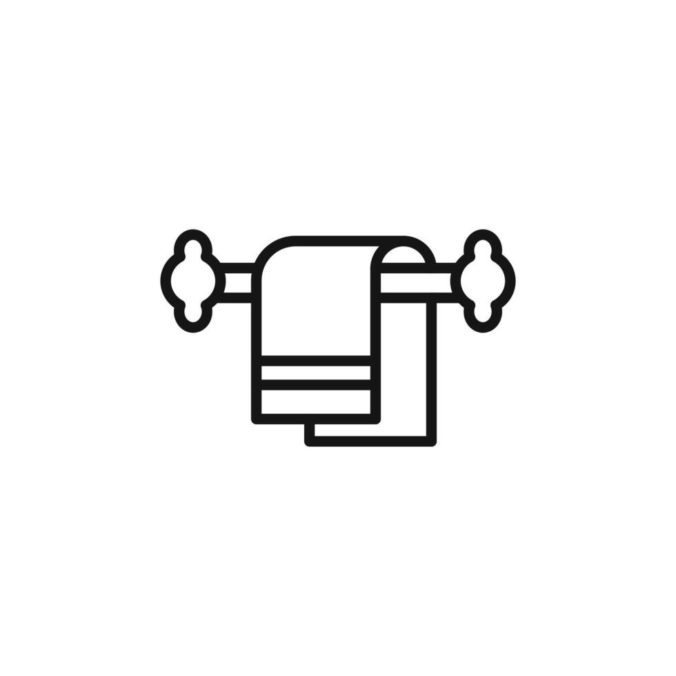 towel icon outline collection in black vector