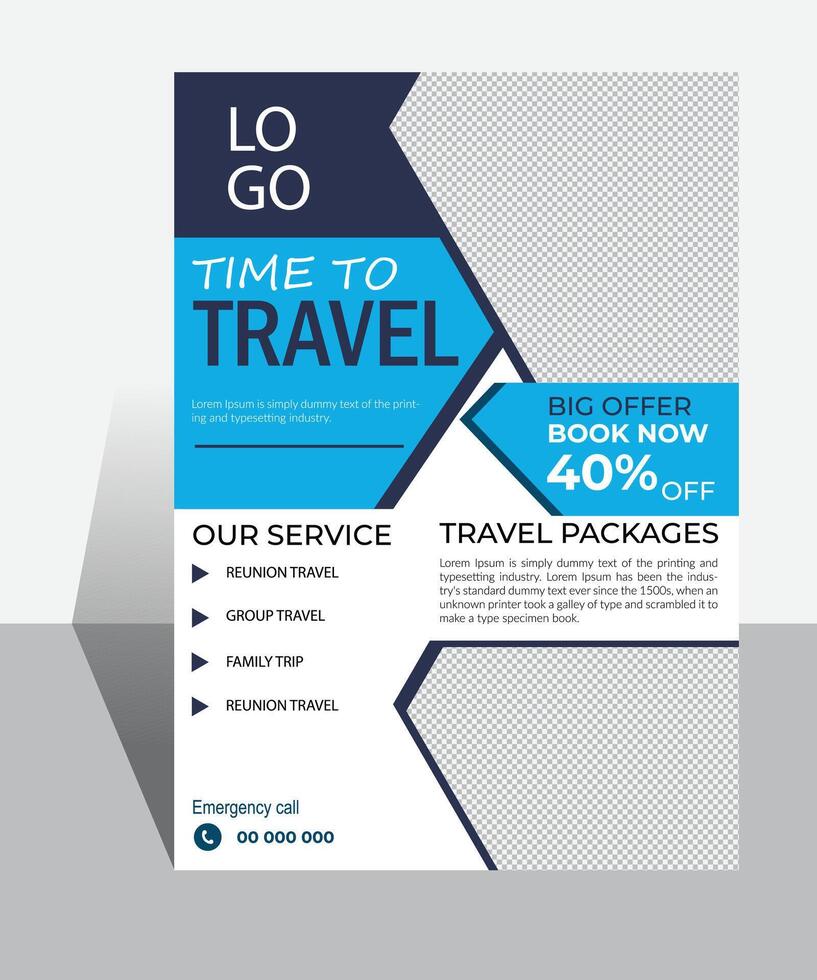 Travel poster template design vector