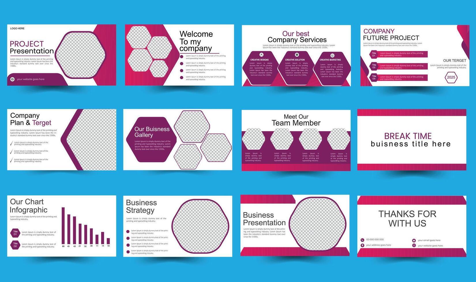 Creative business PowerPoint presentation slides template design... vector