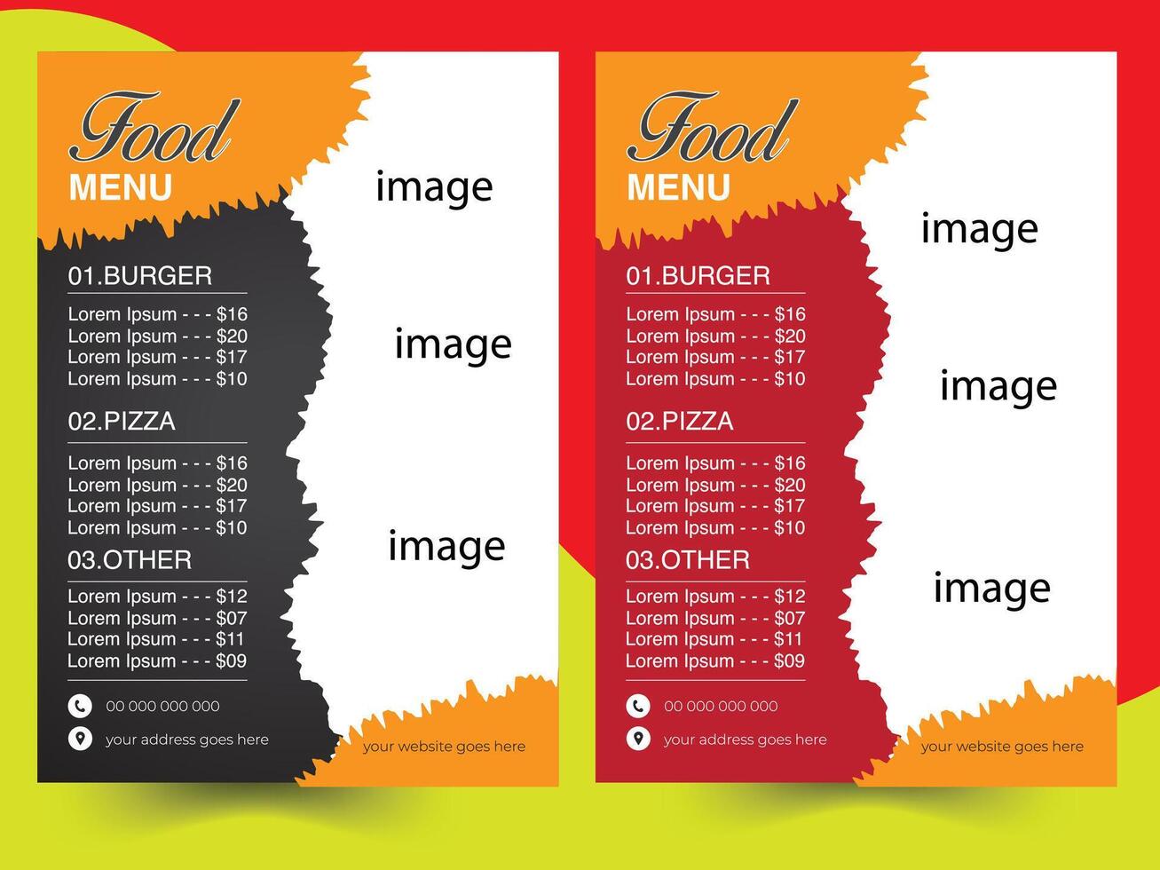 Food Menu template restaurant vector