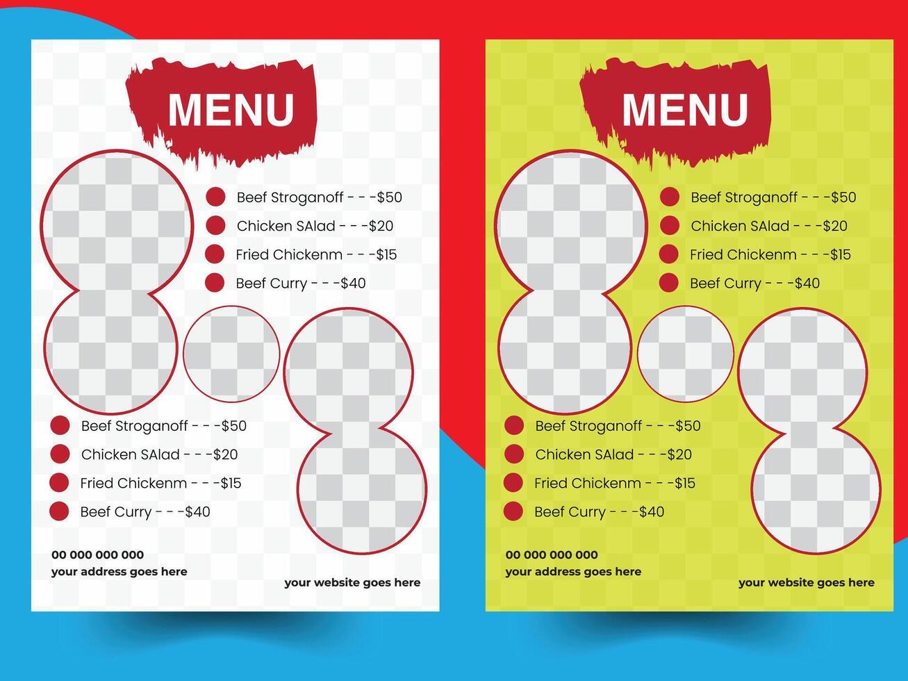 Beautiful food menu design template design vector