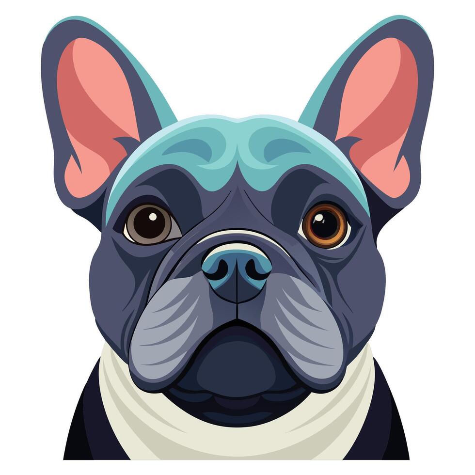 French Bulldog logo icon style Clipart Illustration with white background vector