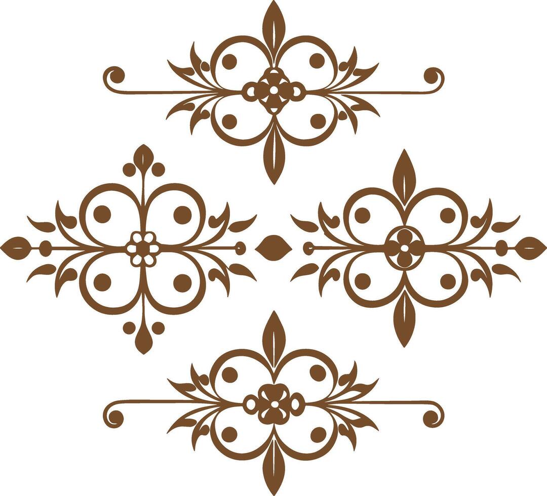 Dividers thin line elements set. Border underline for text page, book, invitation, wedding card, certificate vector