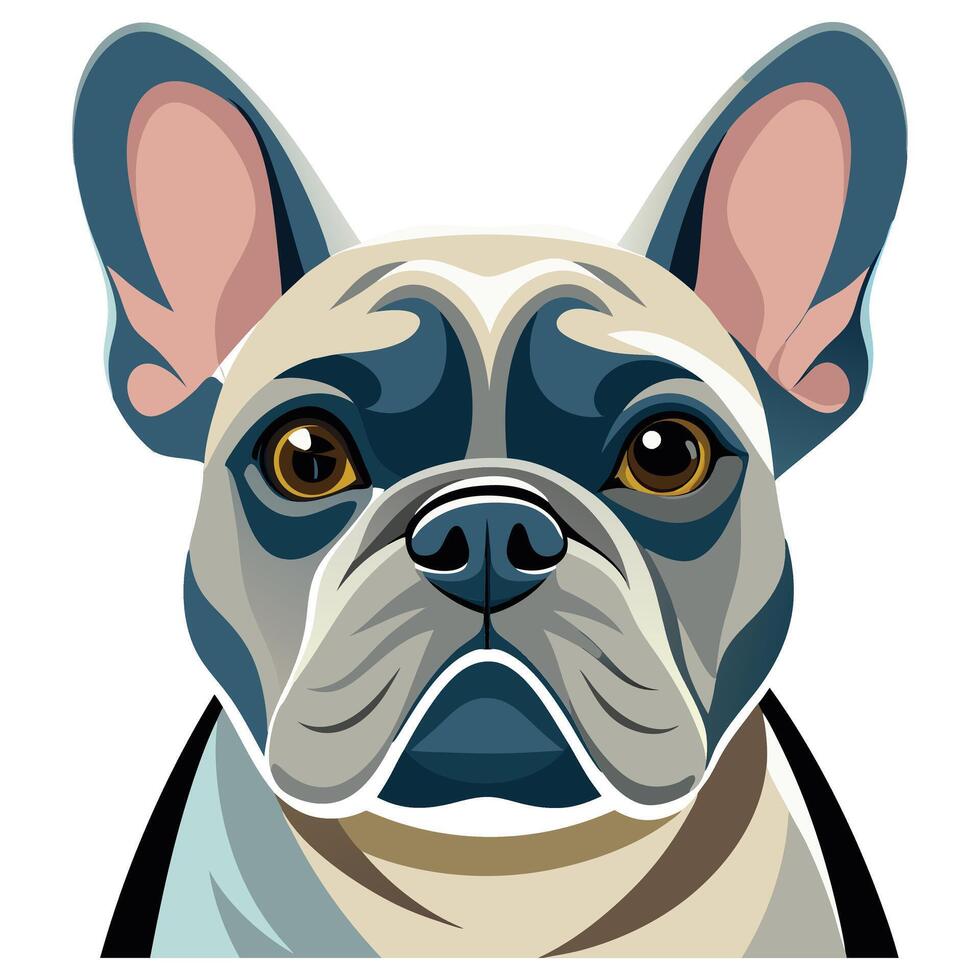 French Bulldog logo icon style Clipart Illustration with white background vector