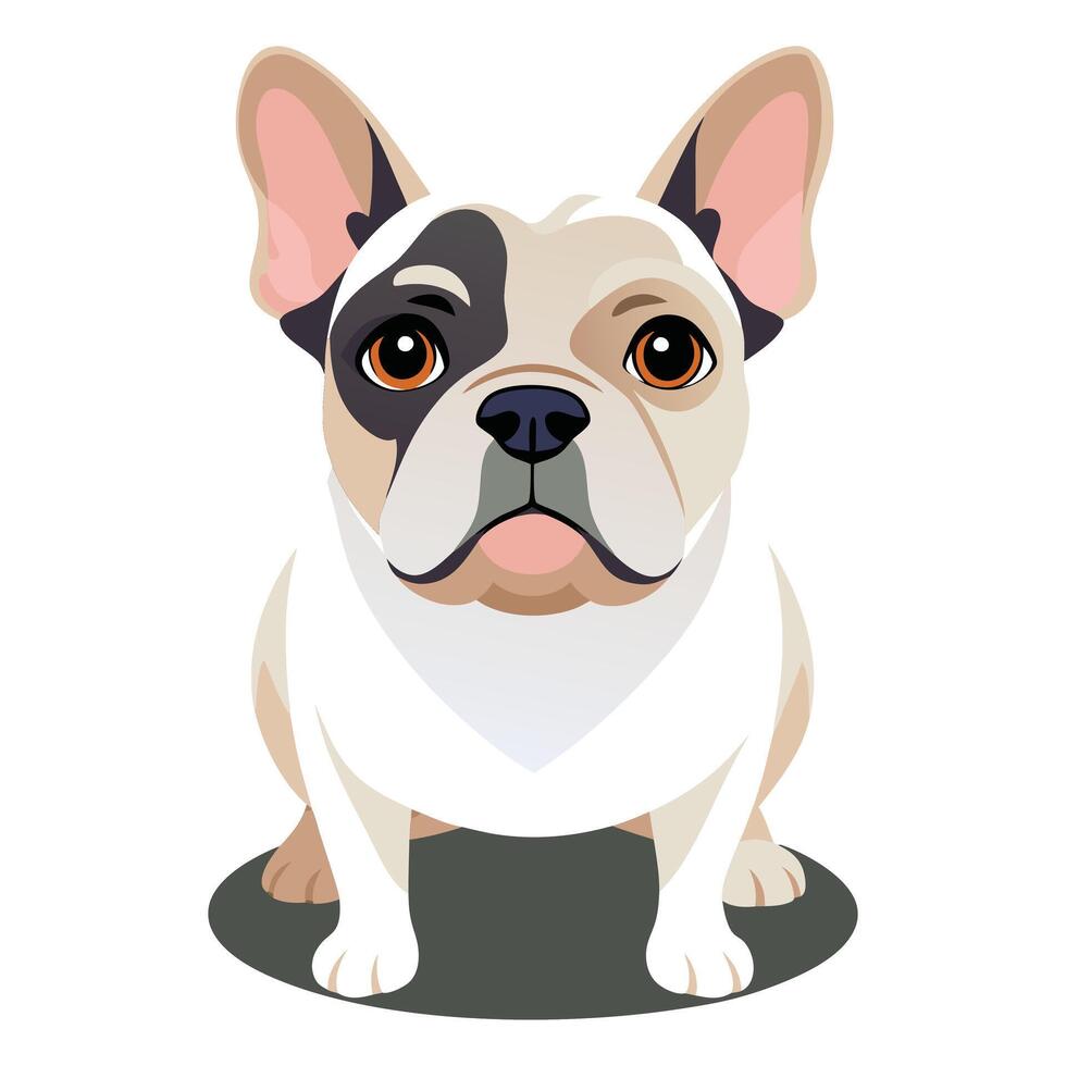 French Bulldog logo icon style Clipart Illustration with white background vector