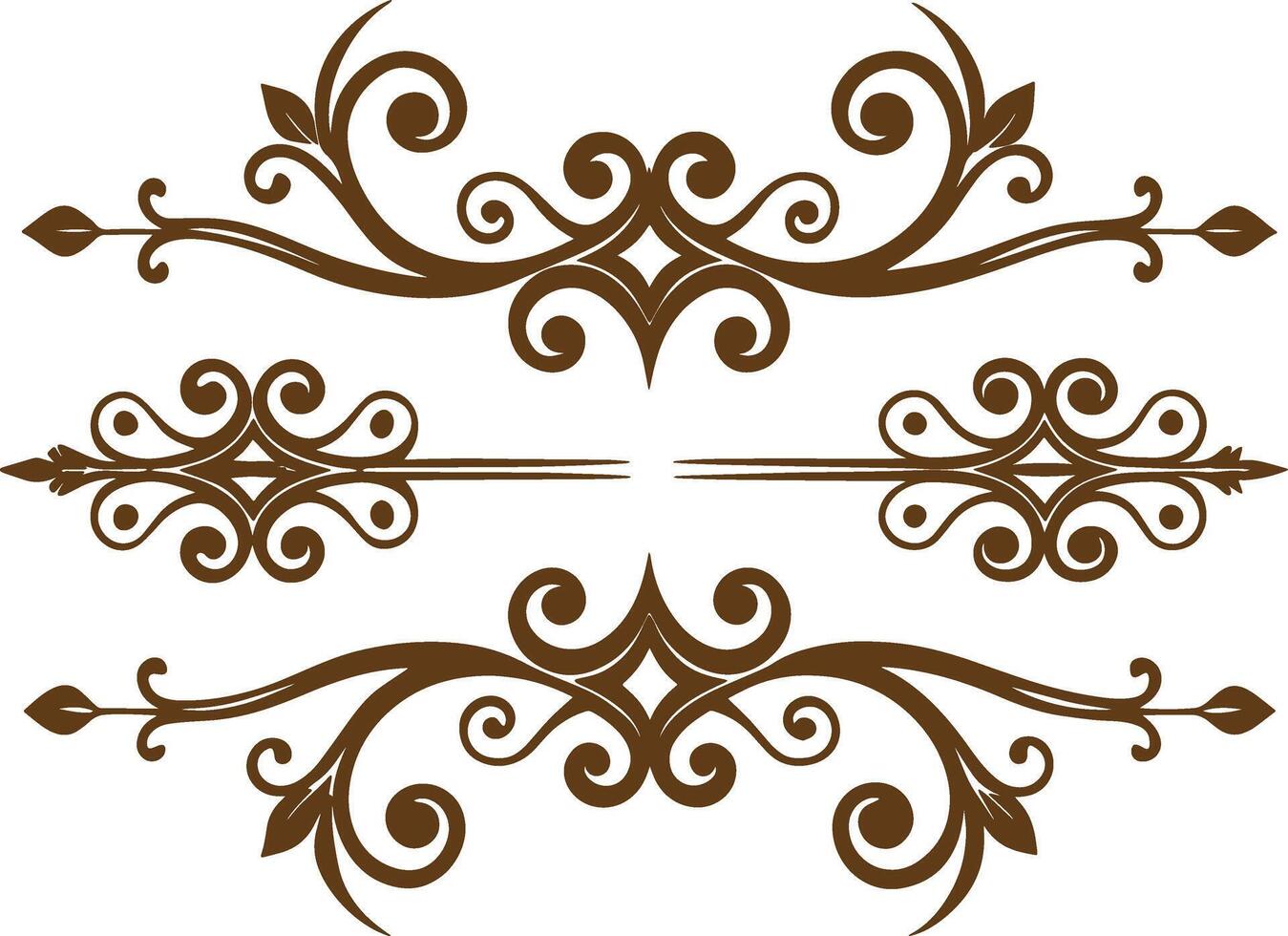 Dividers thin line elements set. Border underline for text page, book, invitation, wedding card, certificate vector