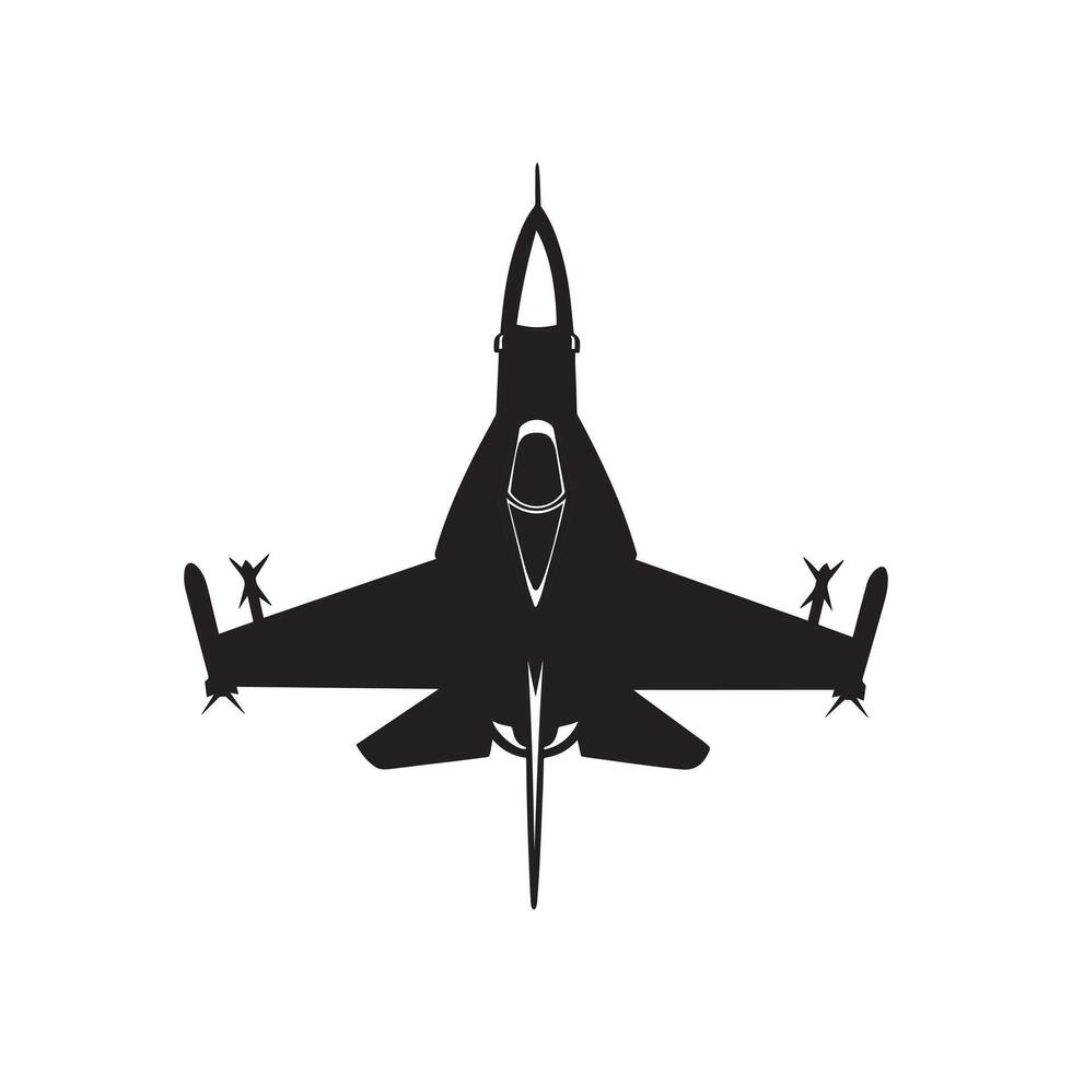 Military Clipart Design - army aircraft silhouette illustration in black and white vector