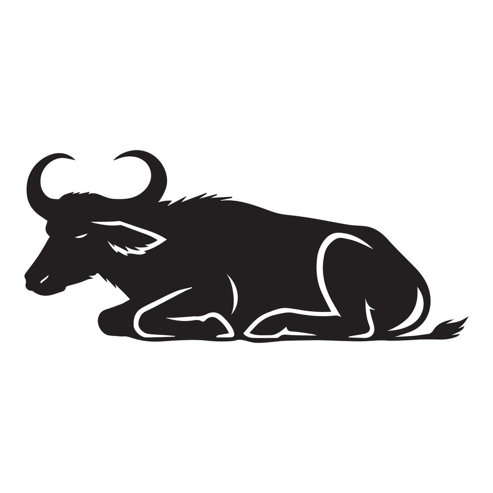 American bison Outline illustration - Buffalo Clipart in black and white vector
