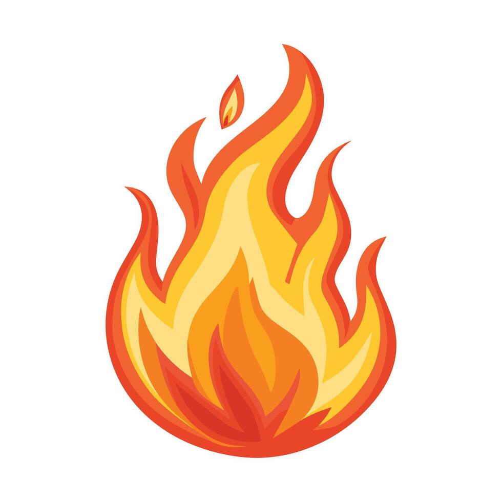 Fire Flame illustration - fire Flame clipart - Red fiery flames isolated illustration vector