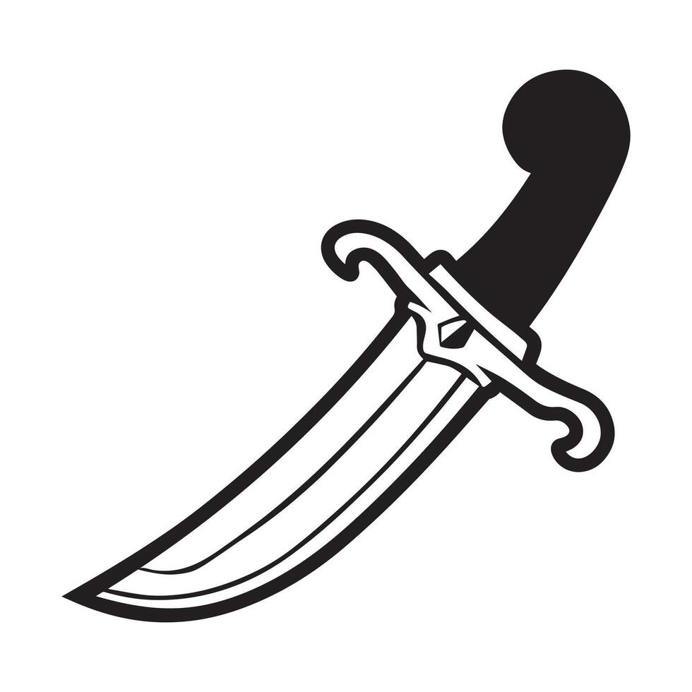 Pirate Clipart, sword logo, sword outline design, sword illustration vector