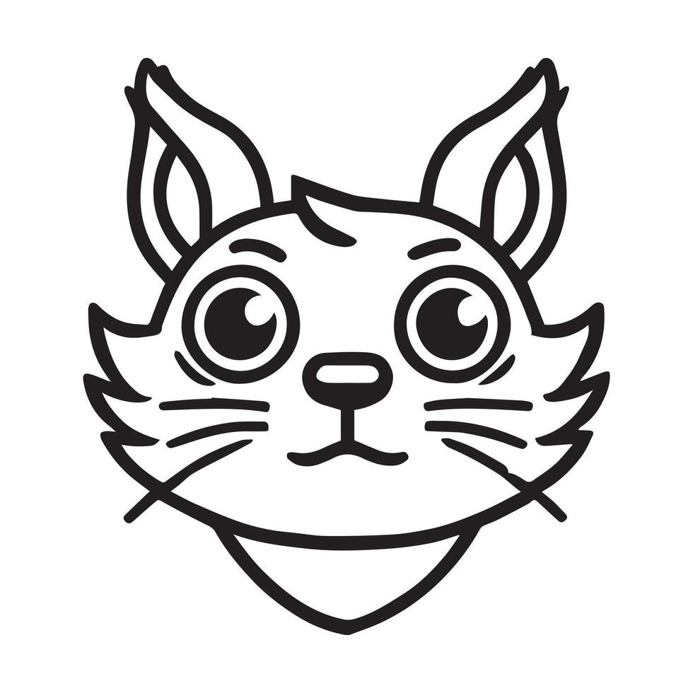 Rodent face logo - Sciuridae Face Logo Design - Squirrel Clipart illustration in black and white vector