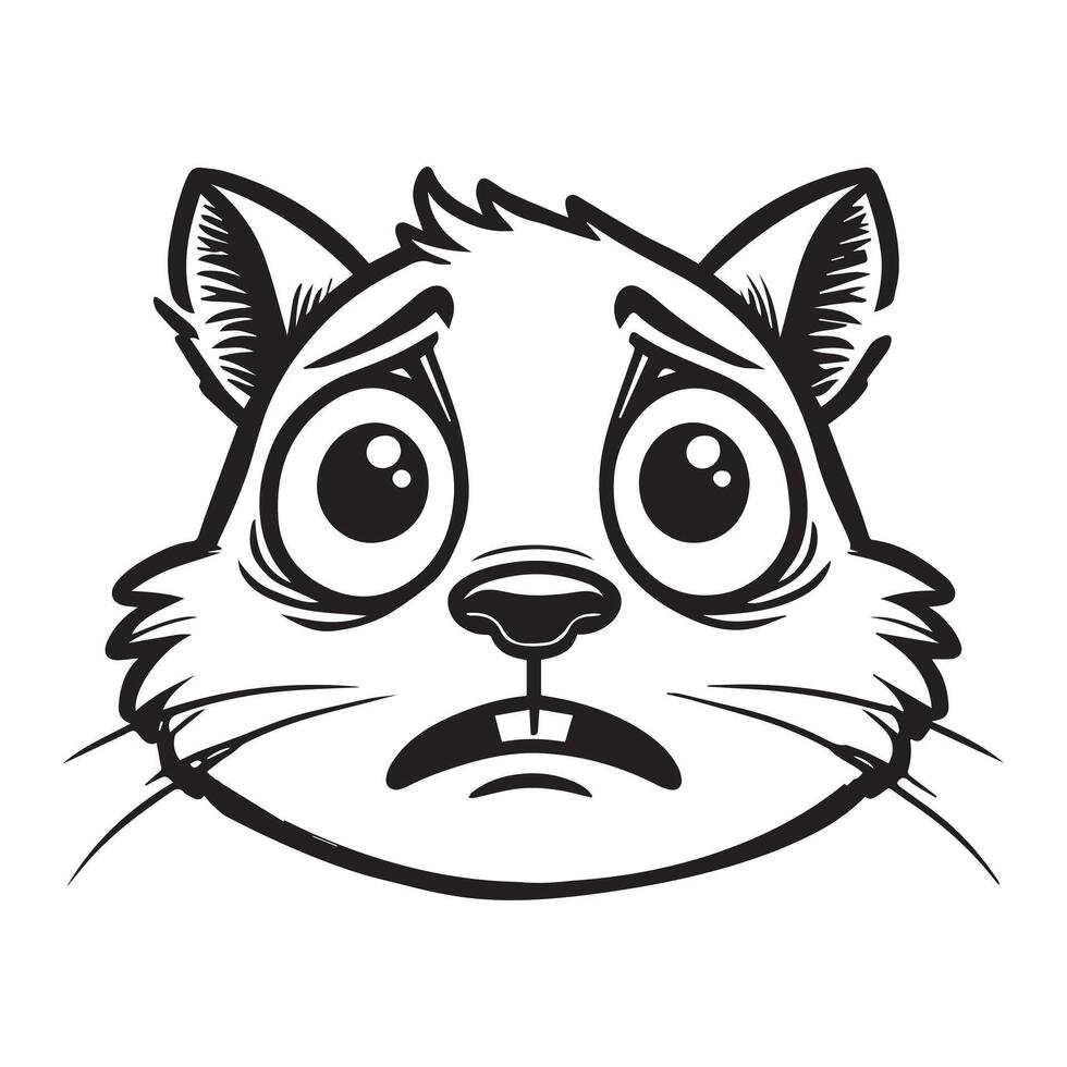 Rodent face logo - Sciuridae Face Logo Design - Squirrel Clipart illustration in black and white vector