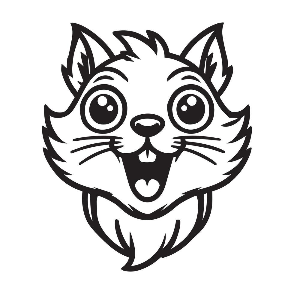 Rodent face logo - Sciuridae Face Logo Design - Squirrel Clipart illustration in black and white vector