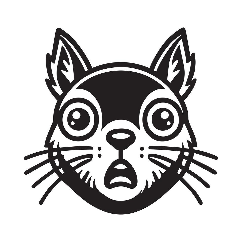 Rodent face logo - Sciuridae Face Logo Design - Squirrel Clipart illustration in black and white vector