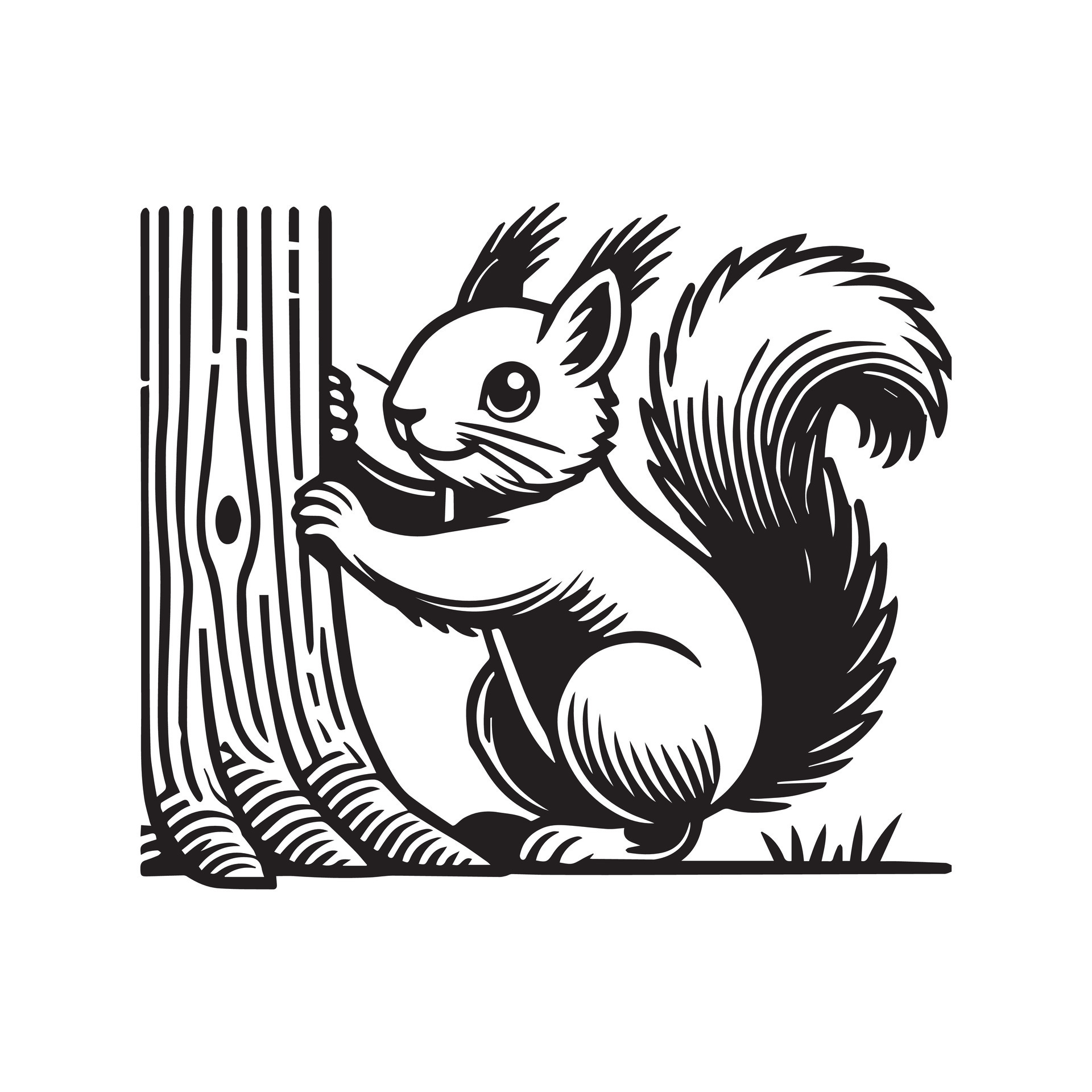 Sciuridae Clipart Design A Bark Scratcher Squirrel illustration in