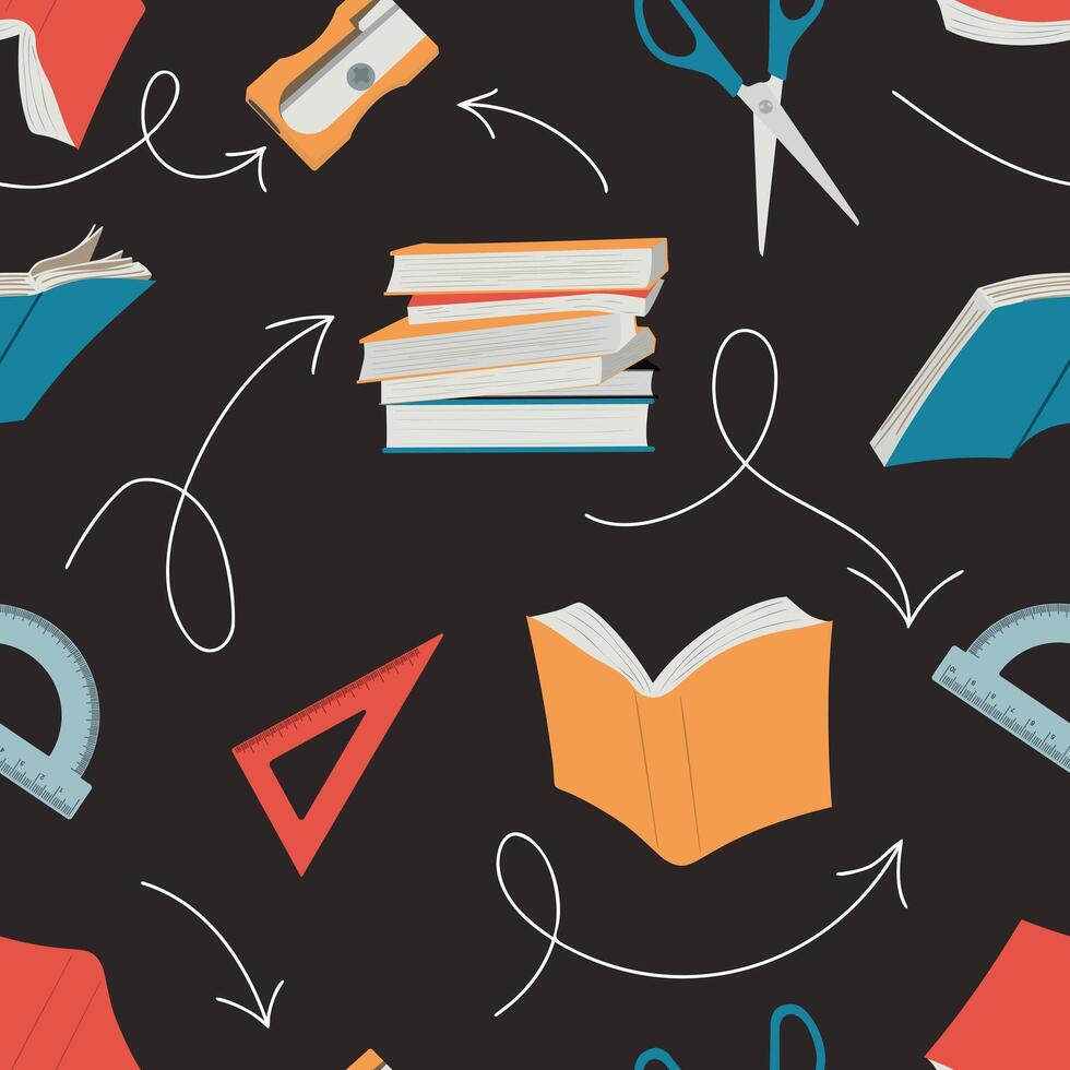 Seamless school elements background vector