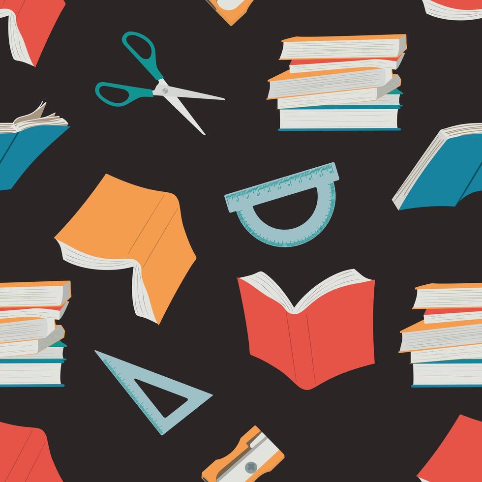 Seamless school elements background vector