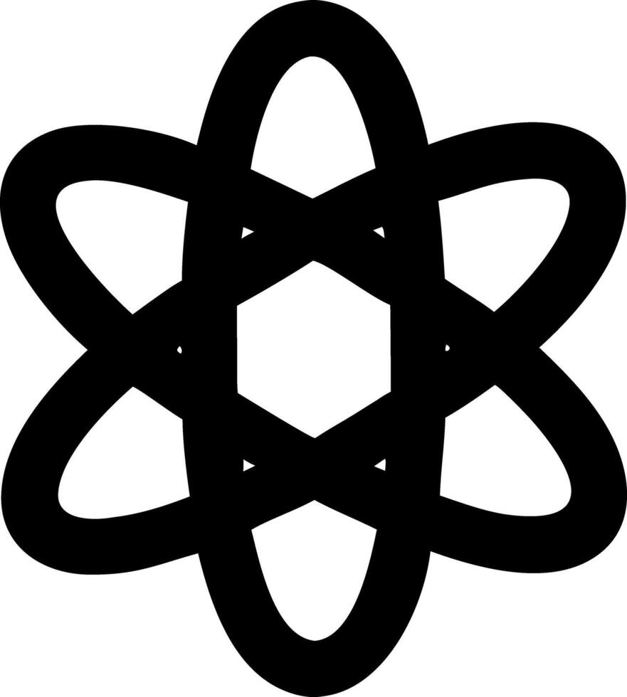 atom simple black fill icon vector