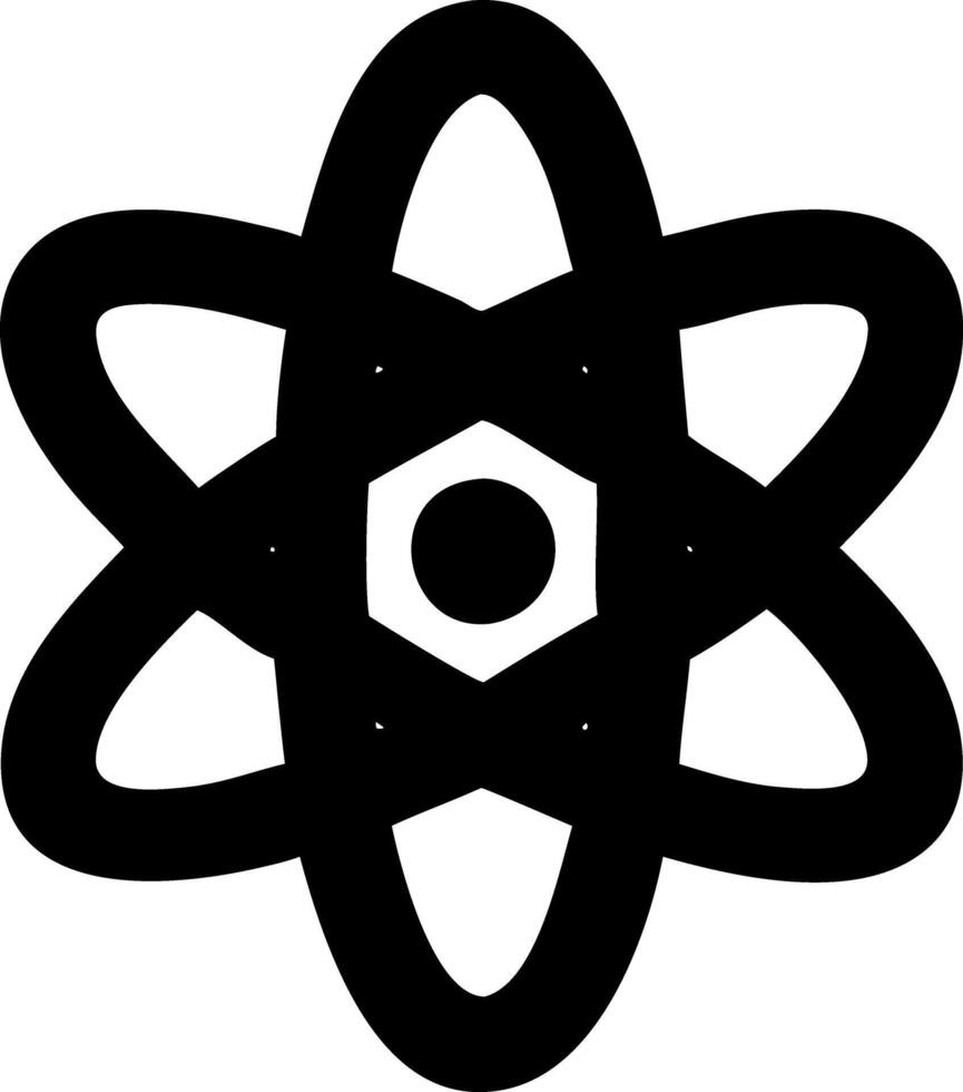 atom simple black fill icon vector
