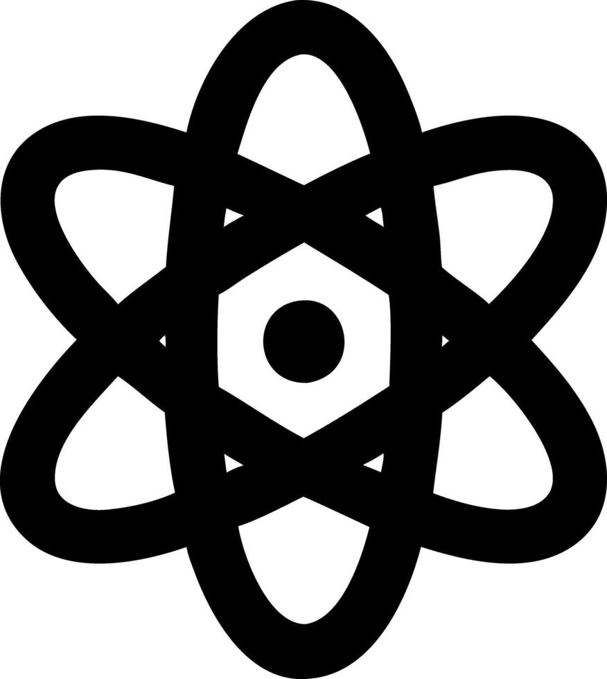 atom simple black fill icon vector