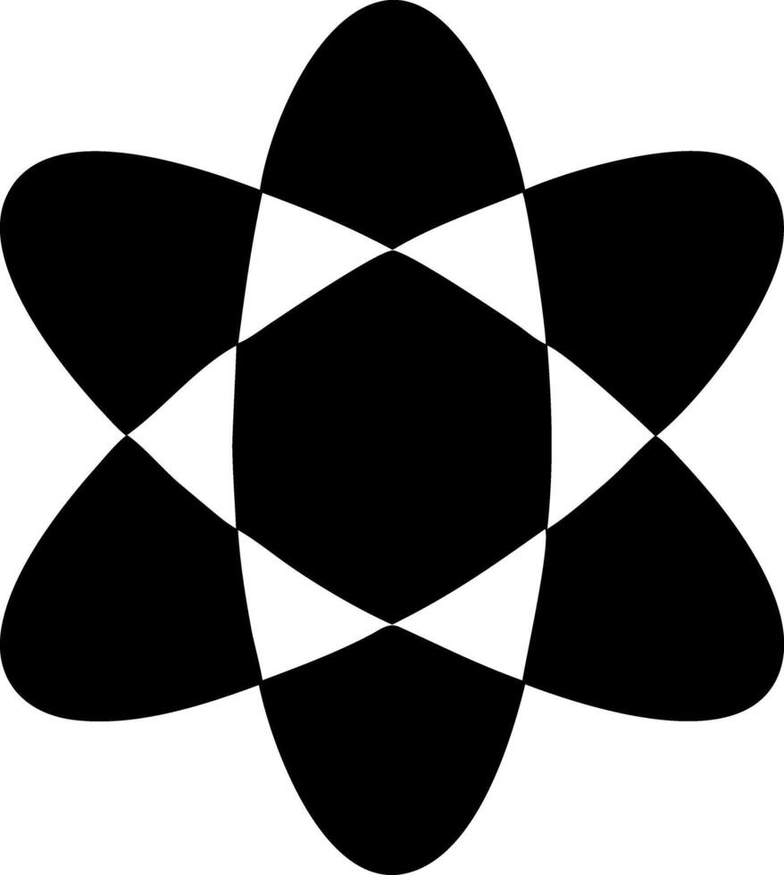 atom simple black fill icon vector