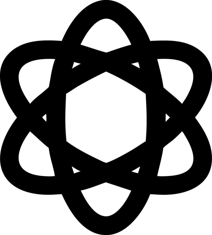 atom simple black fill icon vector