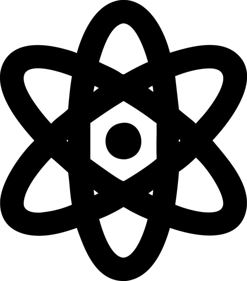 atom simple black fill icon vector