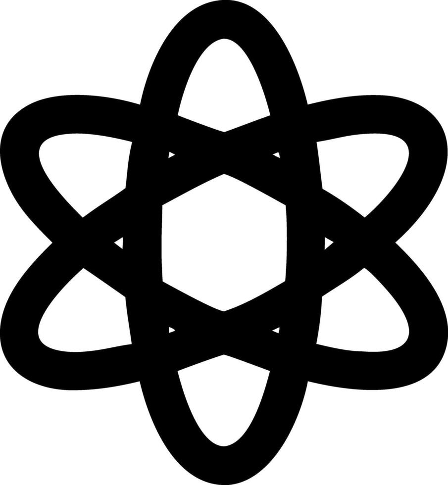 atom simple black fill icon vector