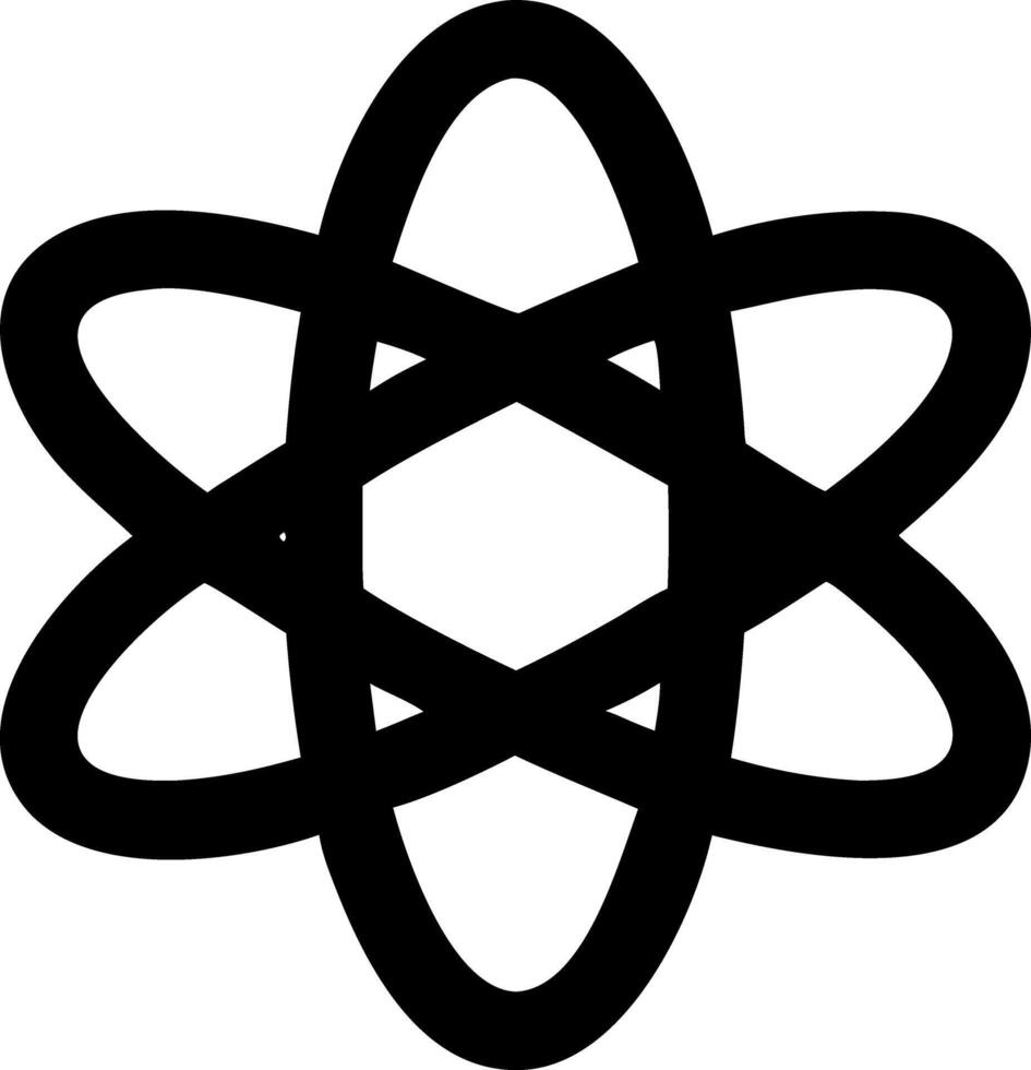 atom simple black fill icon vector