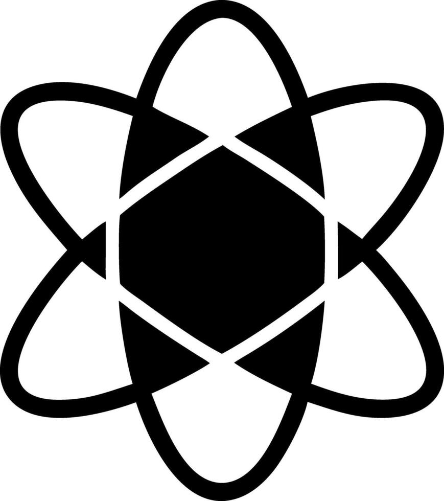 atom simple black fill icon vector