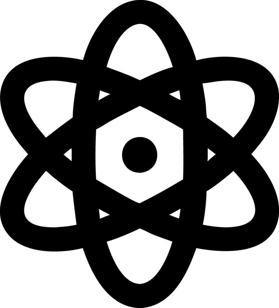 atom simple black fill icon vector