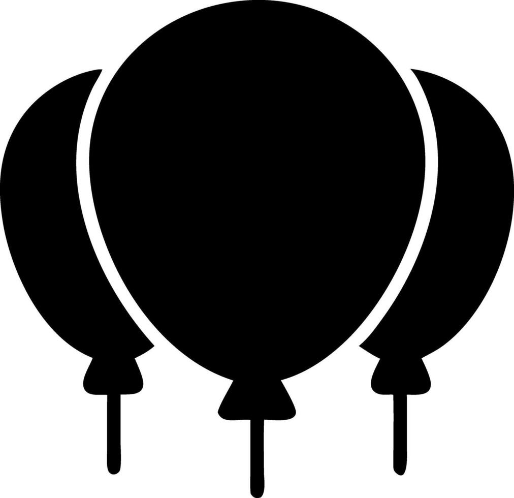 balloons black fill icon vector