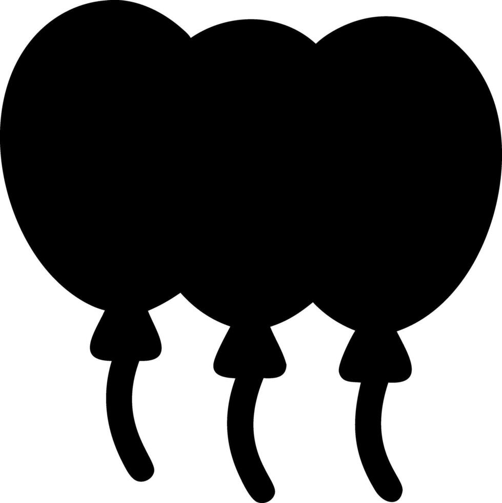balloons black fill icon vector