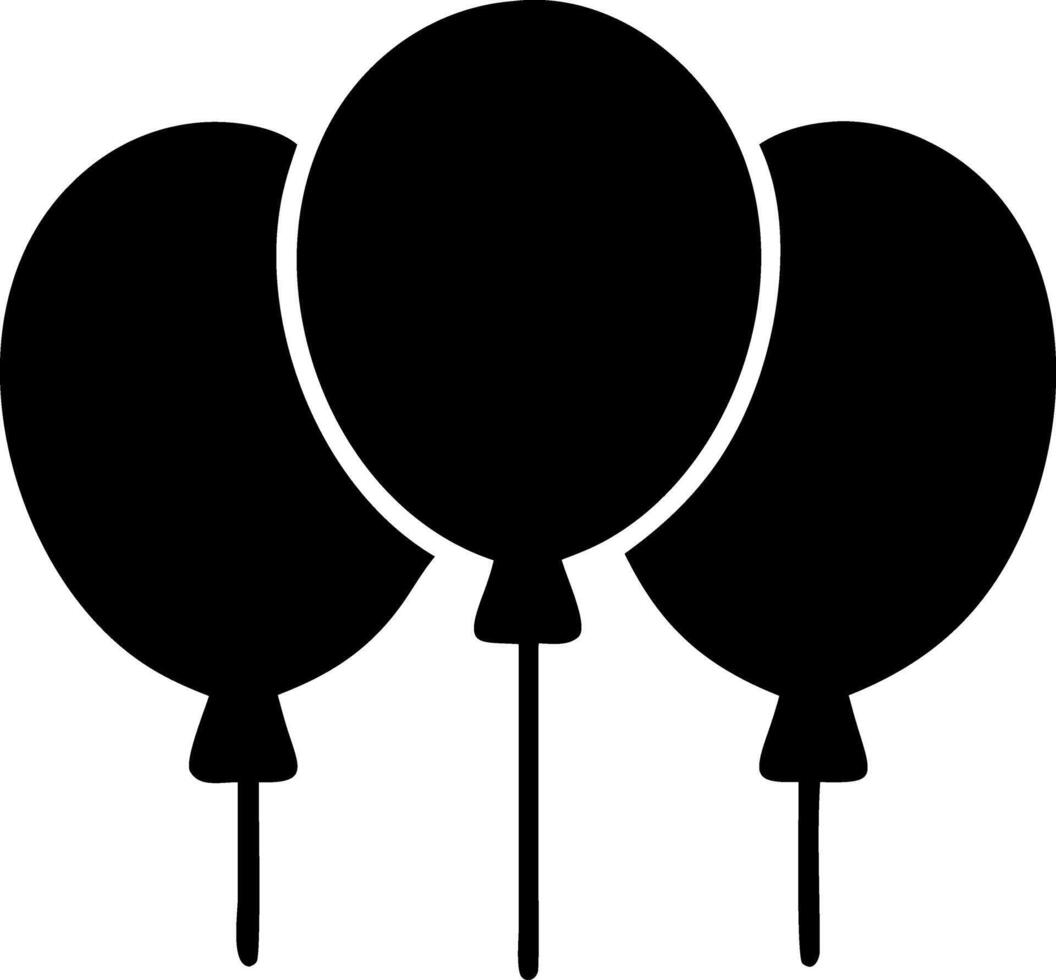 balloons black fill icon vector