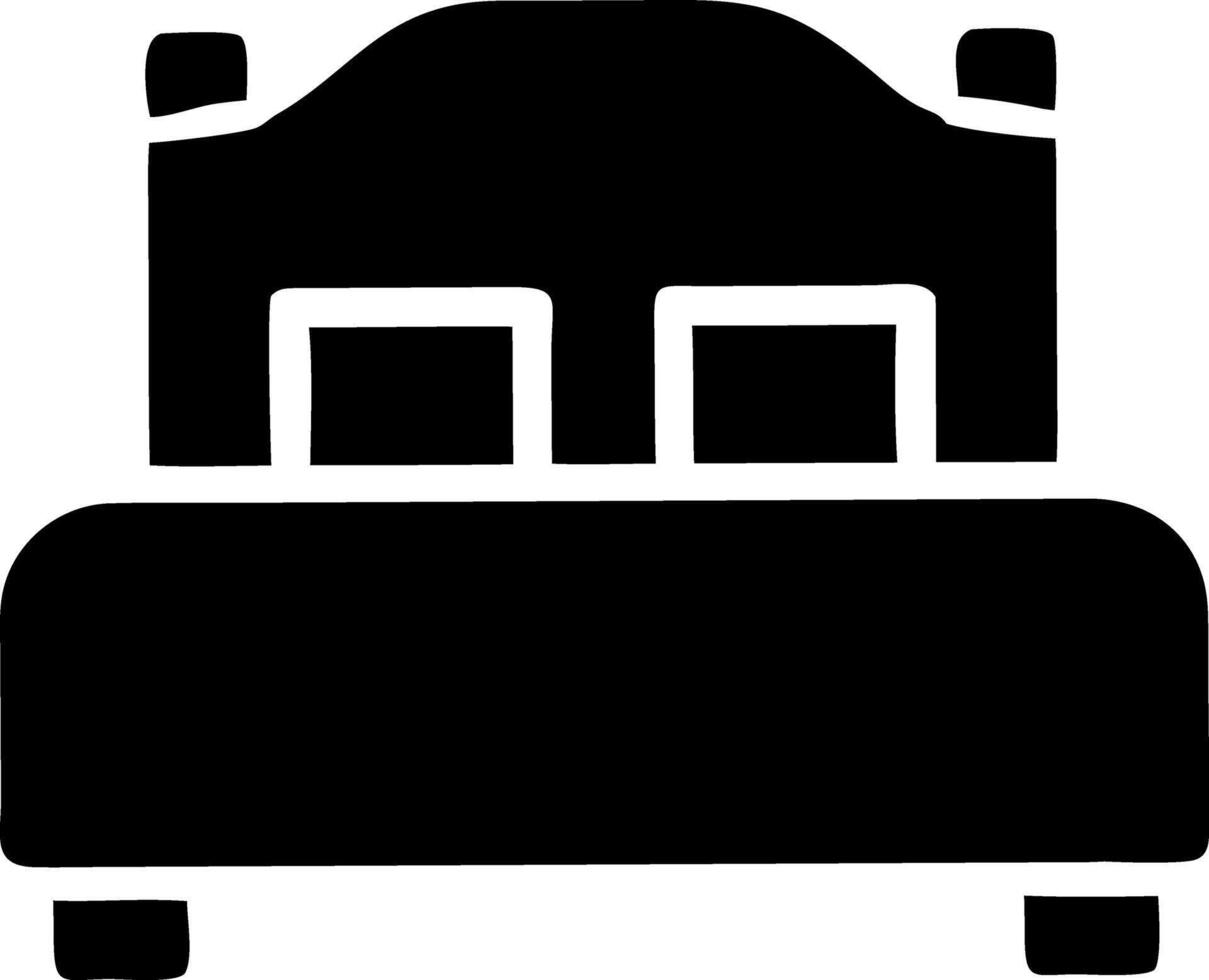 bed front black fill icon vector