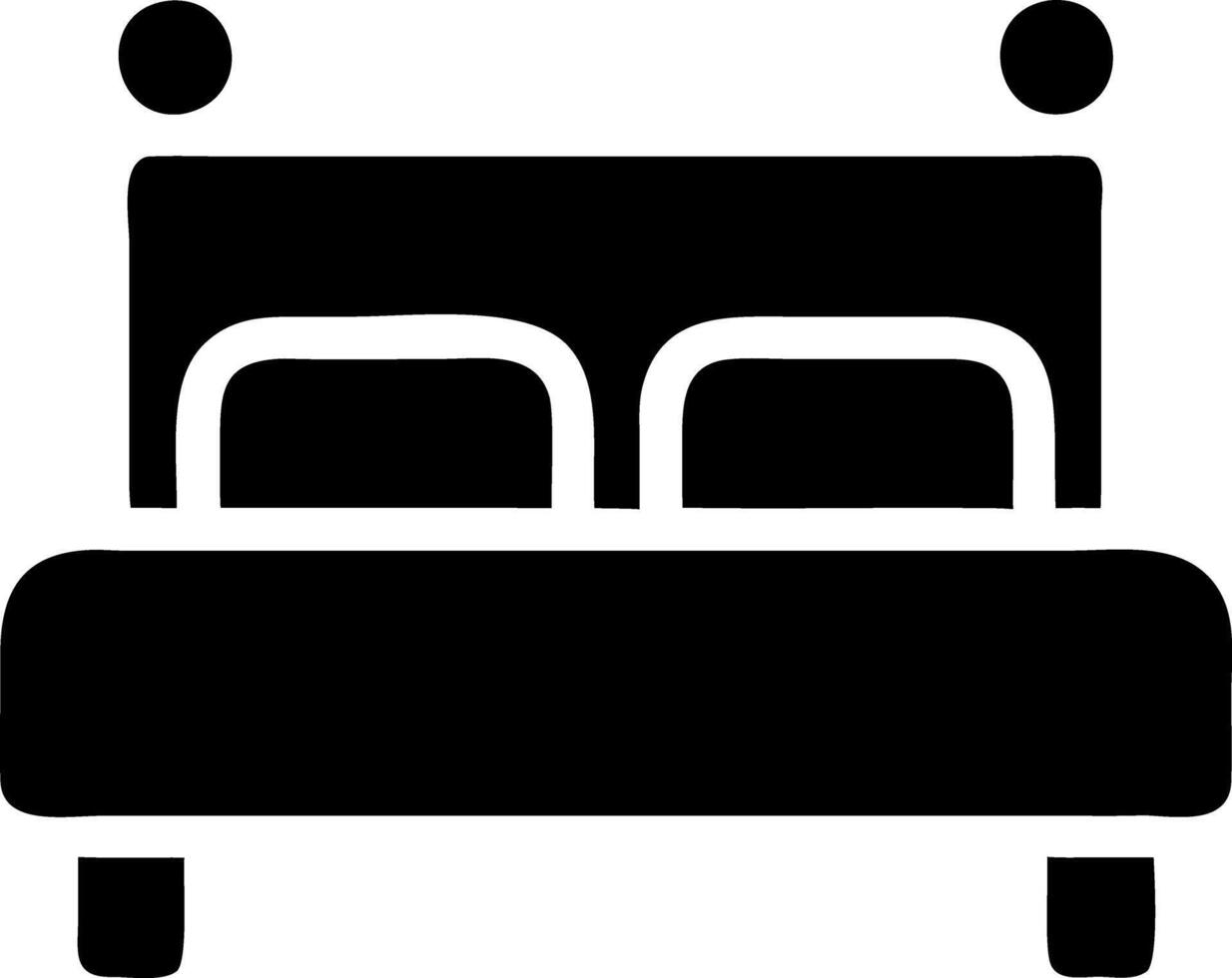 bed front black fill icon vector