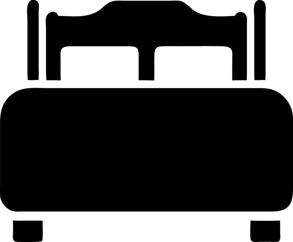 bed front black fill icon vector