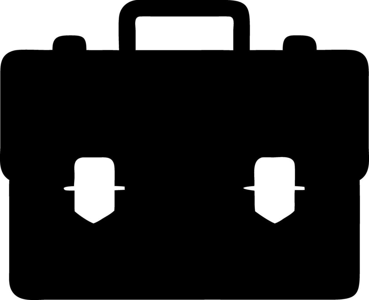briefcase black fill icon vector