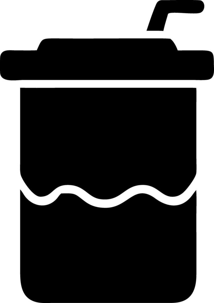 burger soda black fill icon vector