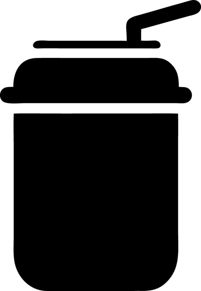 burger soda black fill icon vector