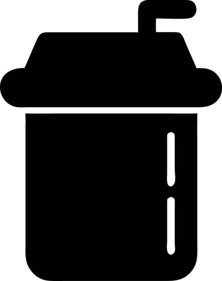 burger soda black fill icon vector