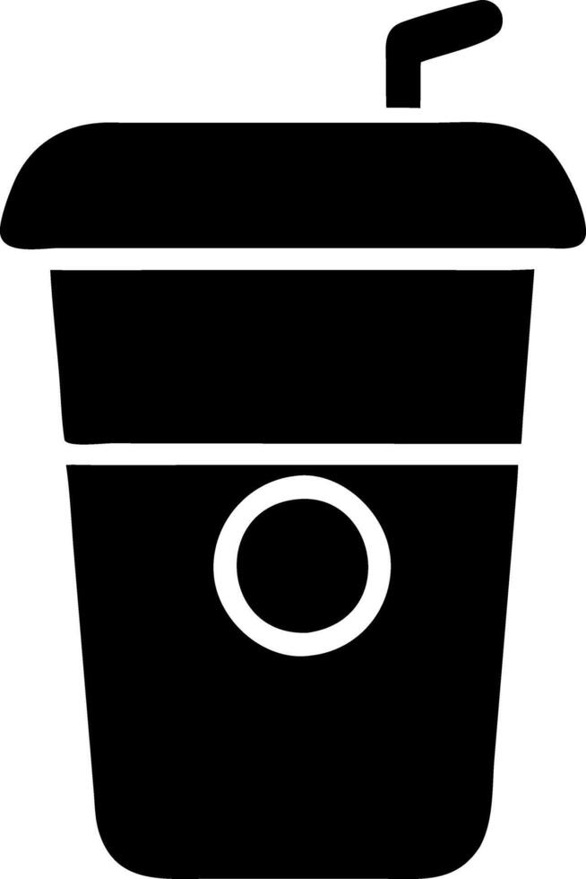 burger soda black fill icon vector