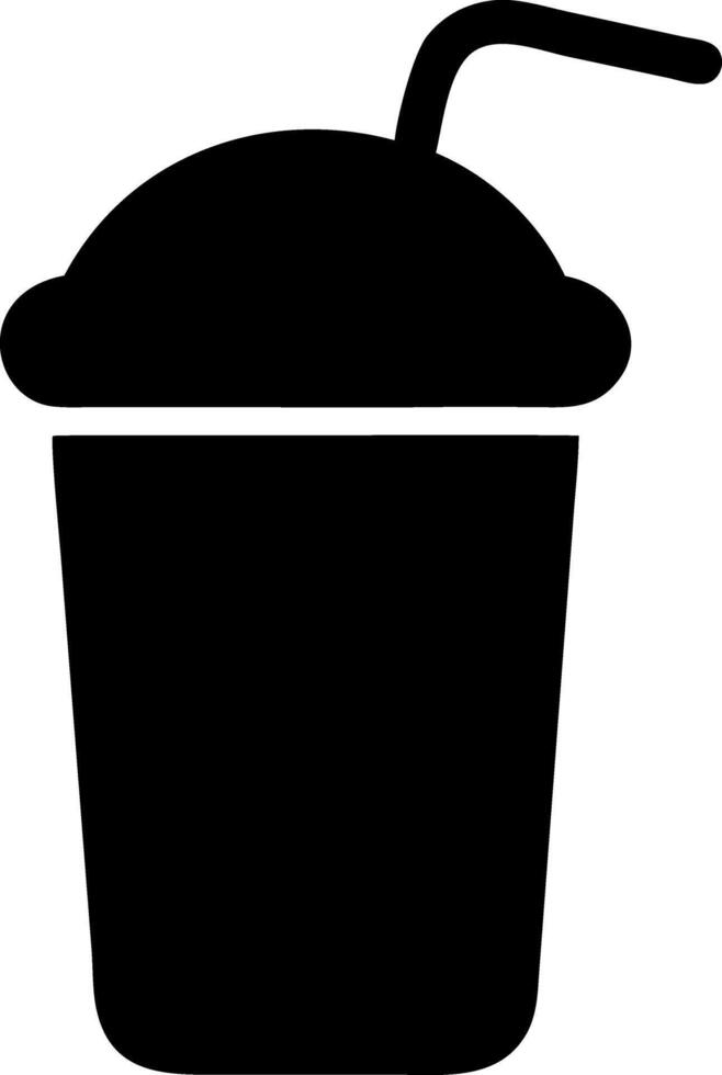 burger soda black fill icon vector