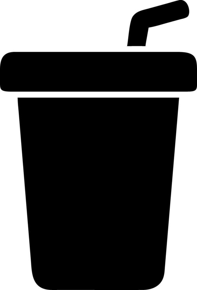 burger soda black fill icon vector