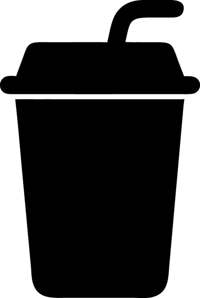 burger soda black fill icon vector
