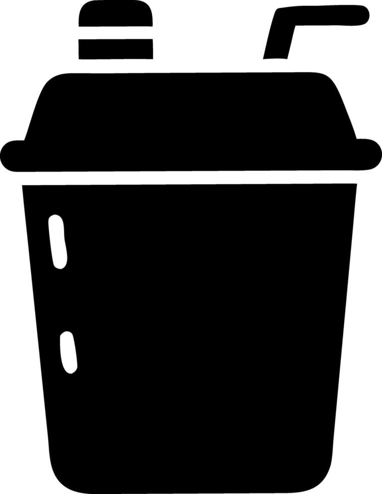 burger soda black fill icon vector