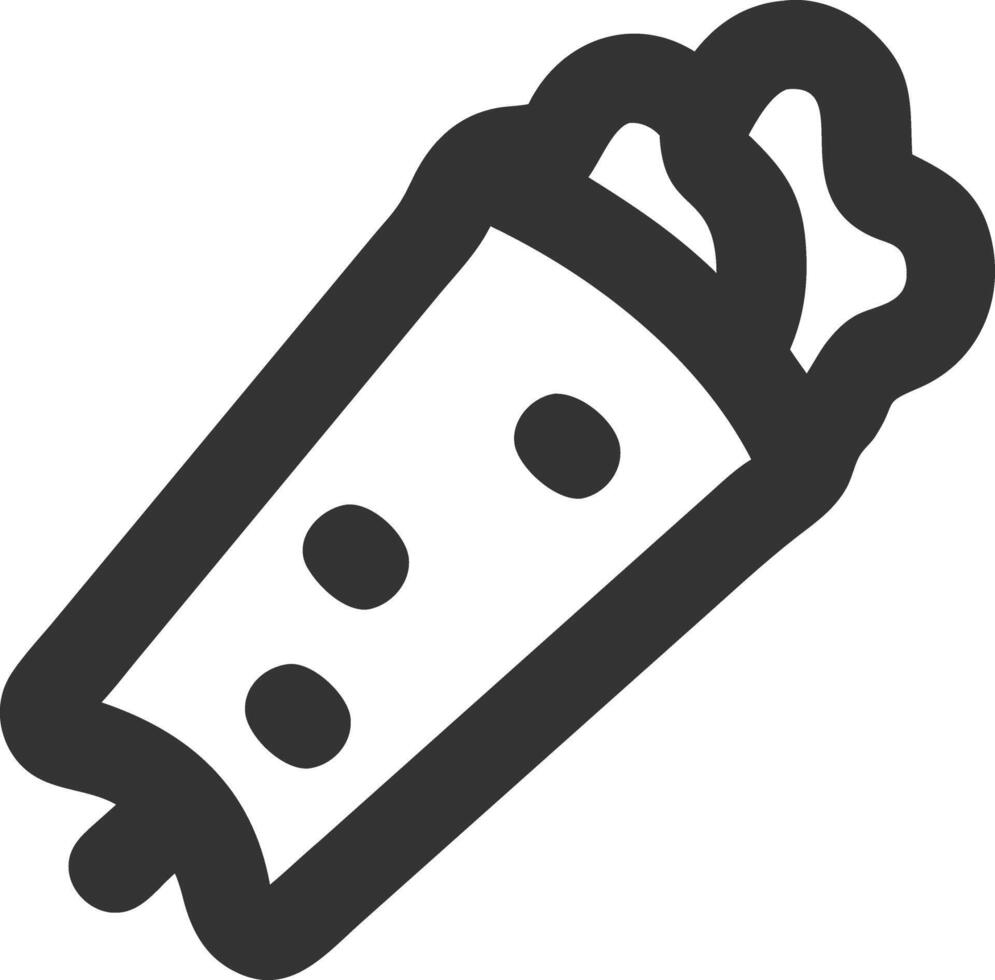 burrito black fill icon vector